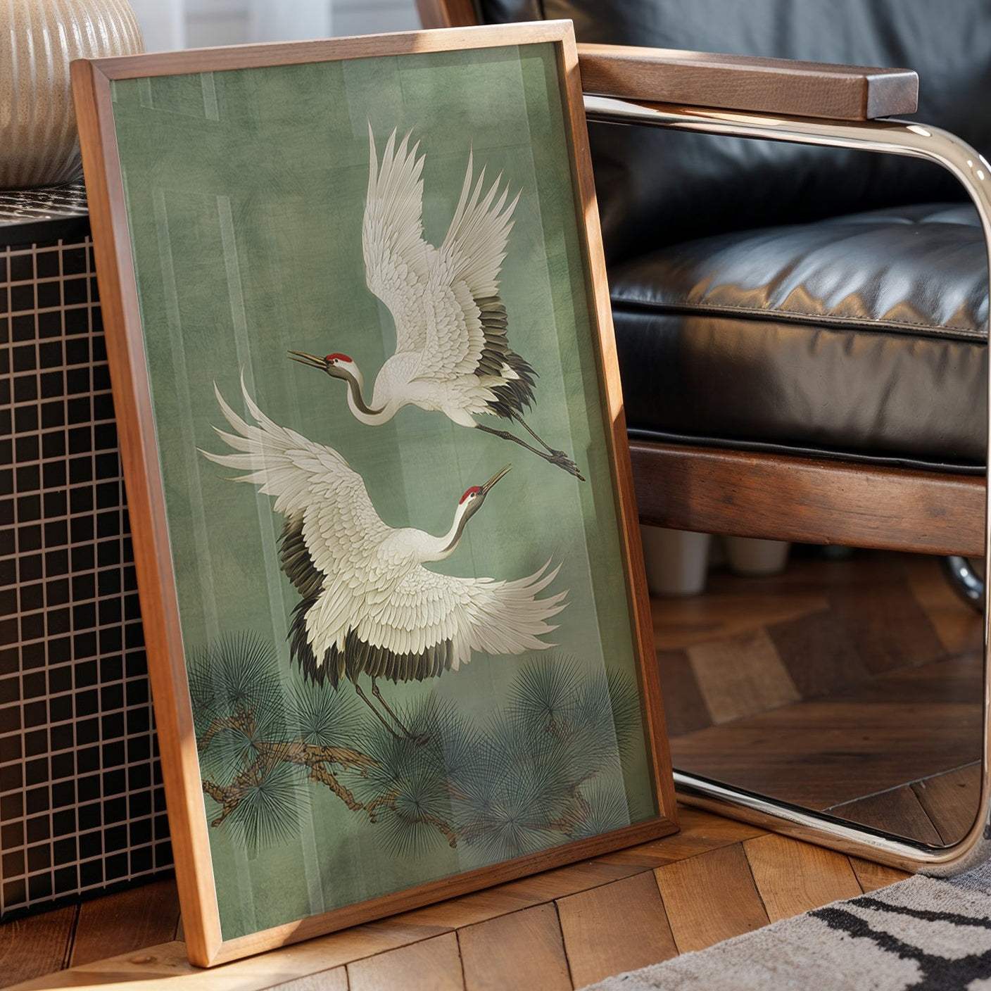 Cranes Dance Among Pine Needles