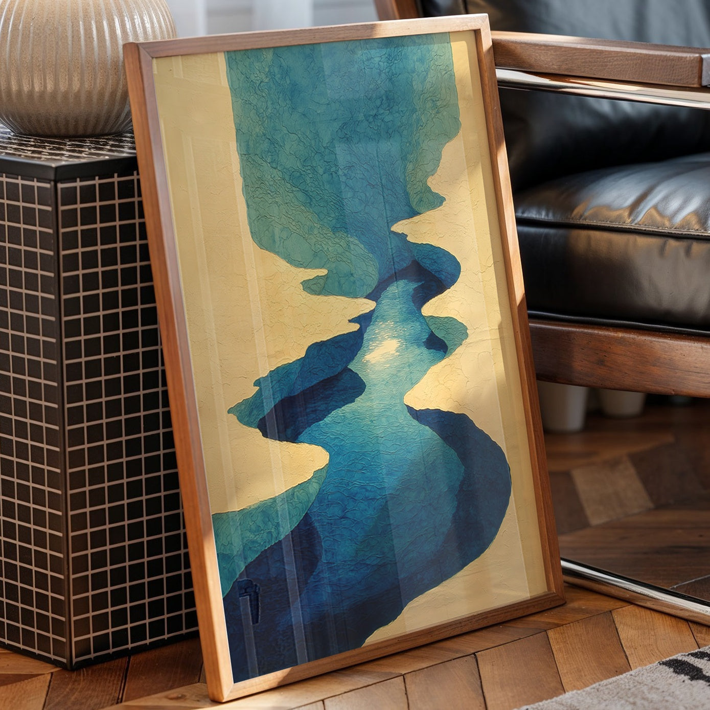 Turquoise Rivers Cut Golden Plains