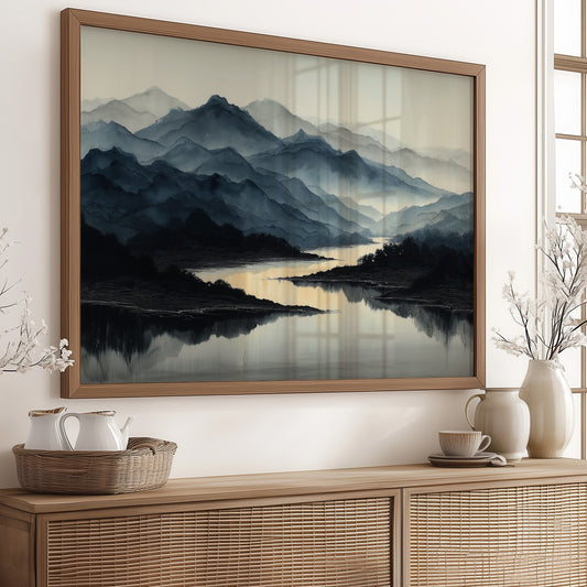 Misty Peaks Mirror Morning Light