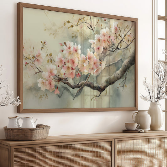 Cherry Blossoms Paint Morning Peace