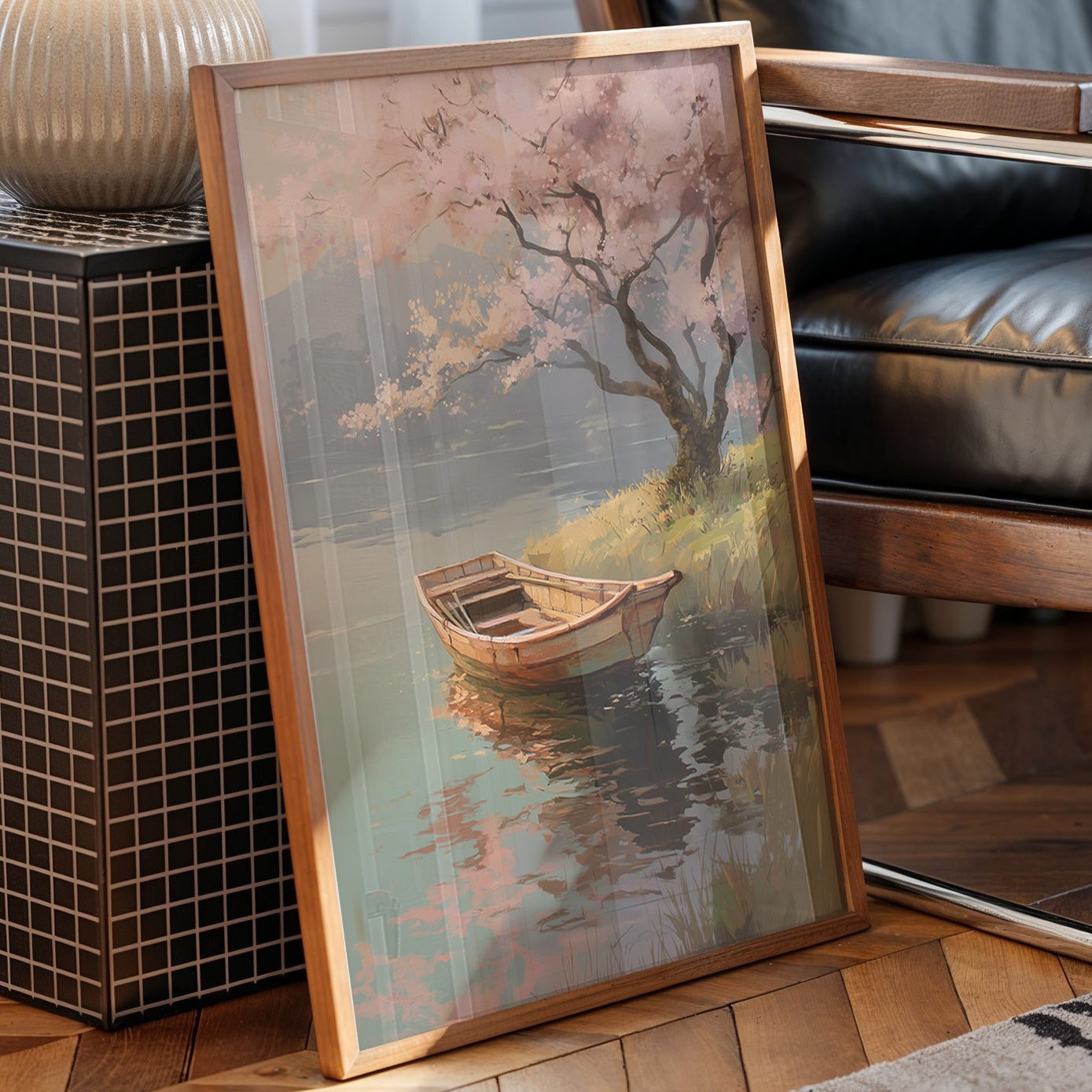 Cherry Blossoms Guard The Quiet Harbor