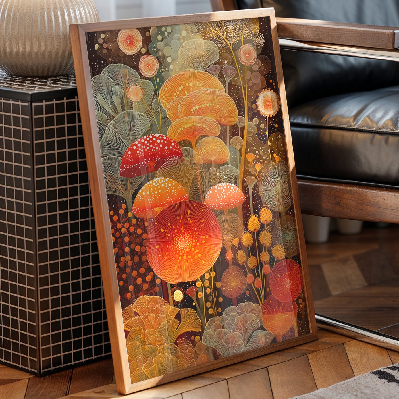 Autumn Mushrooms Dance Under Stars