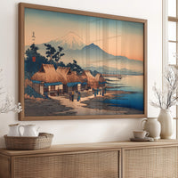 Coastal Village Greets Mountain Dawn