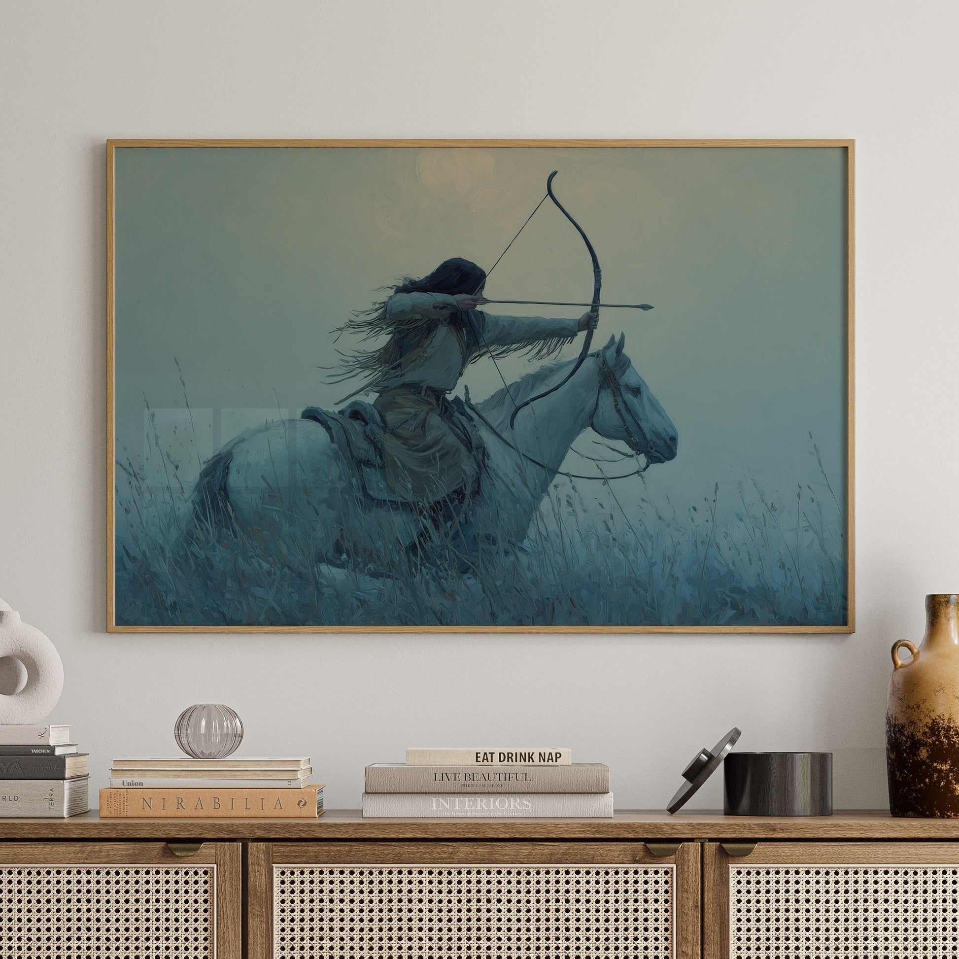 Archer Rides Through Morning Mist