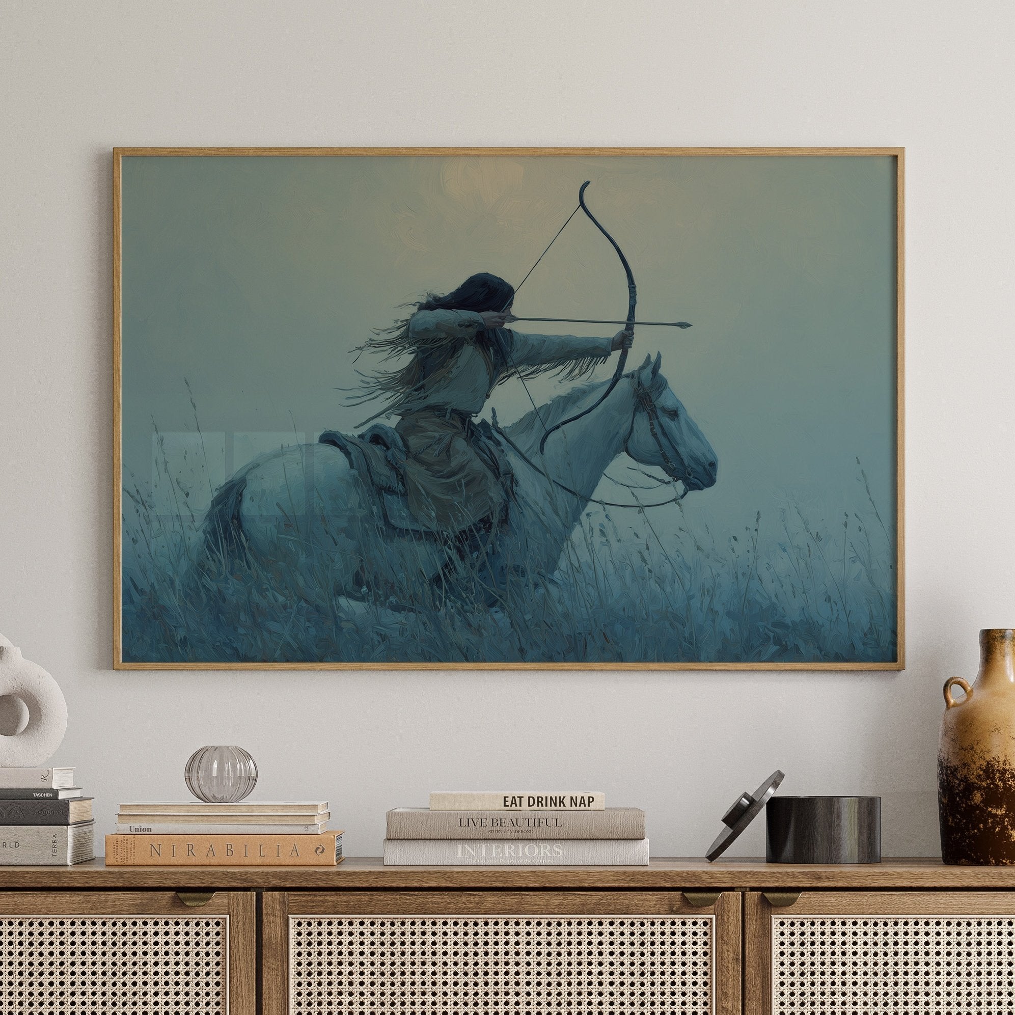 Archer Rides Through Morning Mist