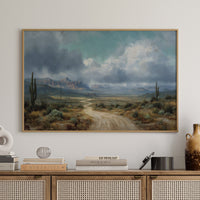 Storm Gathers Over Desert Path