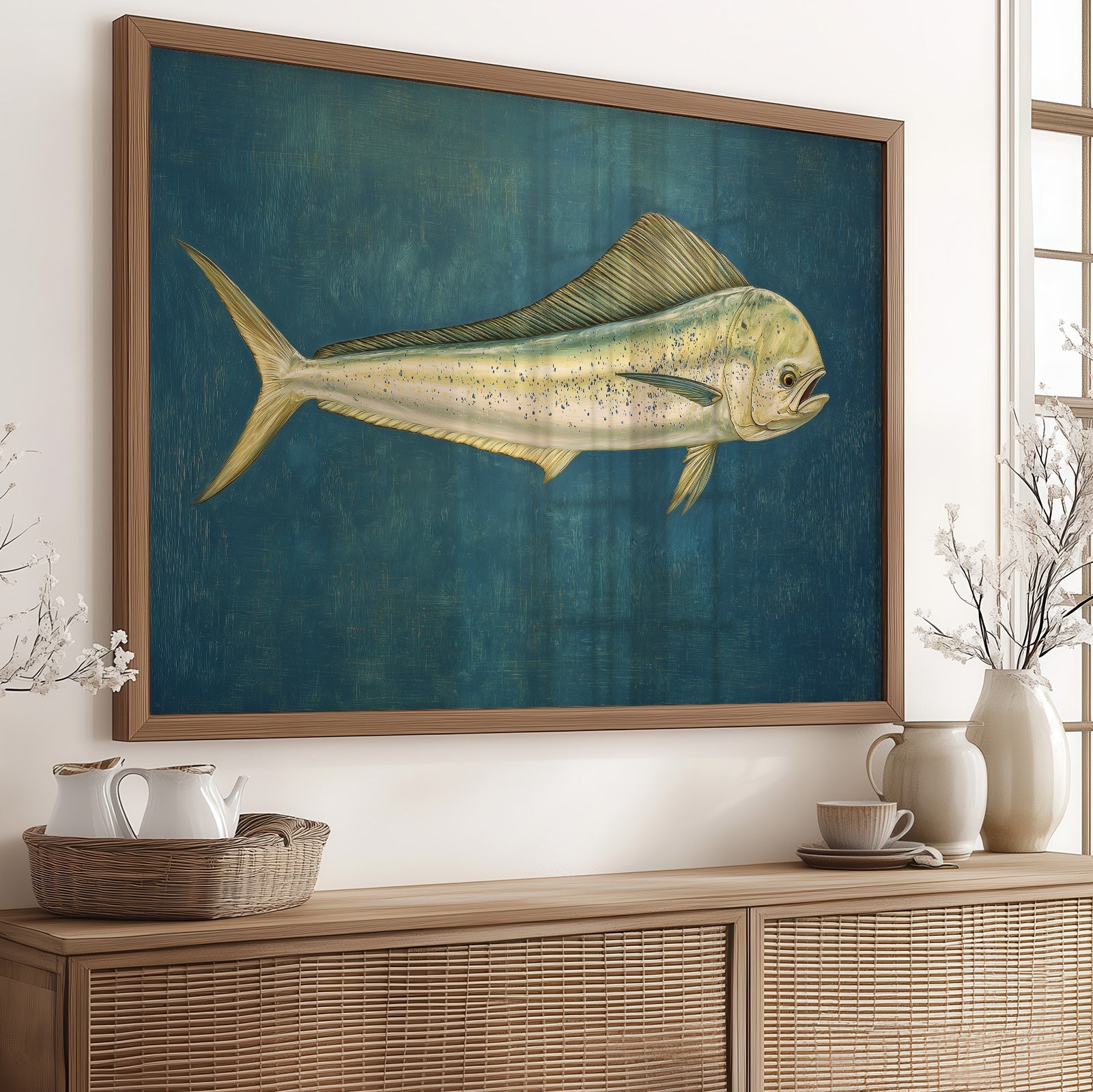 Mahi Drifts Through Teal Depths