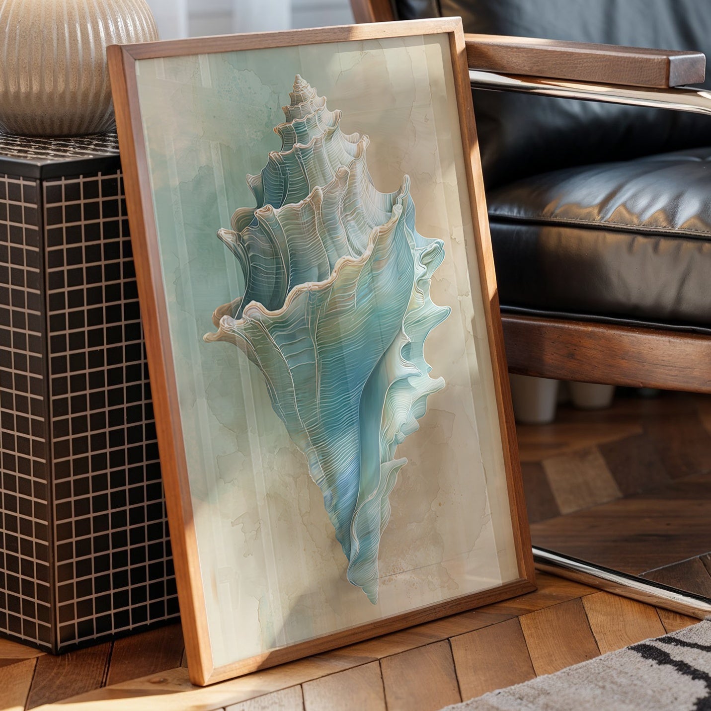 Ocean Memory In Wooden Frame