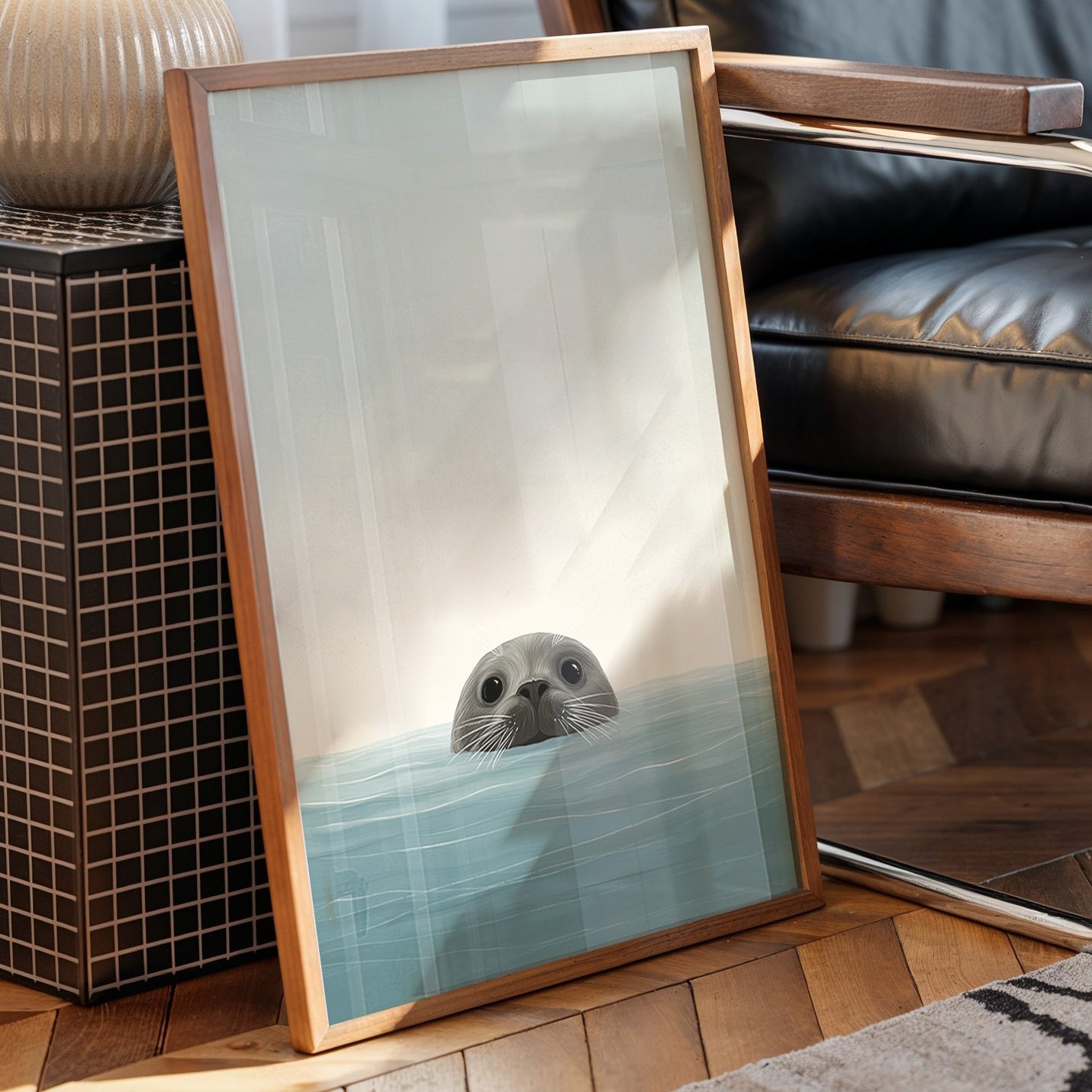 Curious Seal Peeks Through Waves