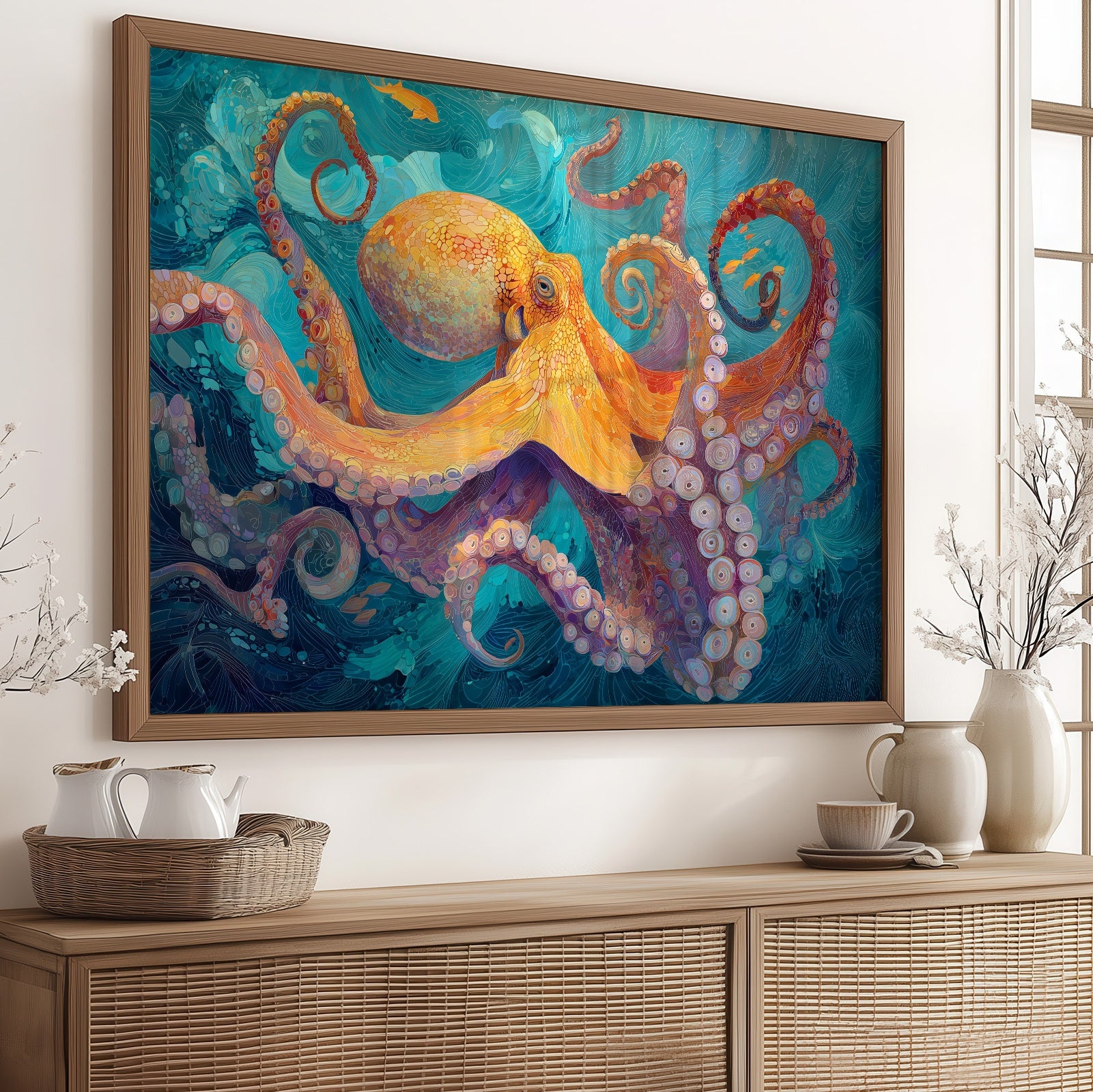 Copper Tentacles Dance Through Turquoise