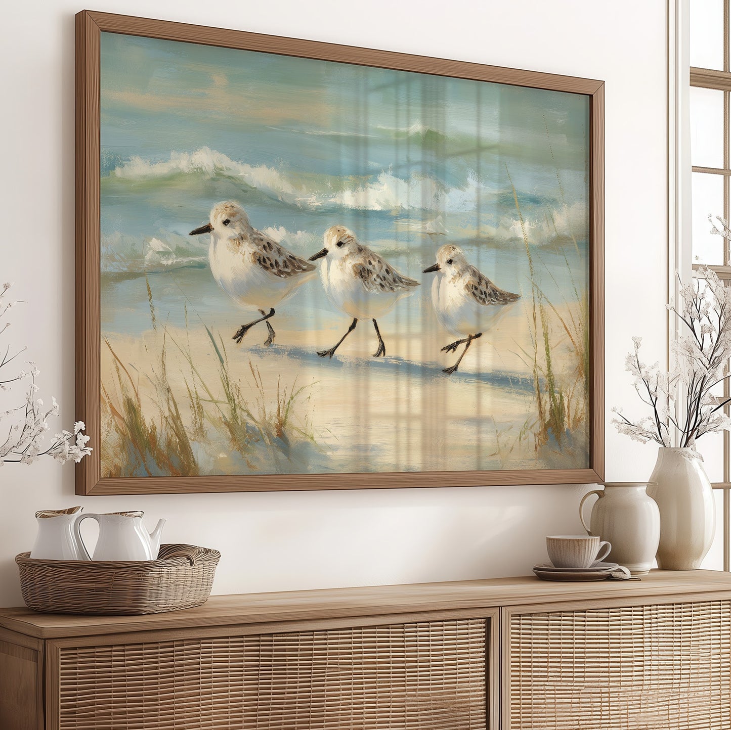 Sandpipers Dance Along Tidal Edge