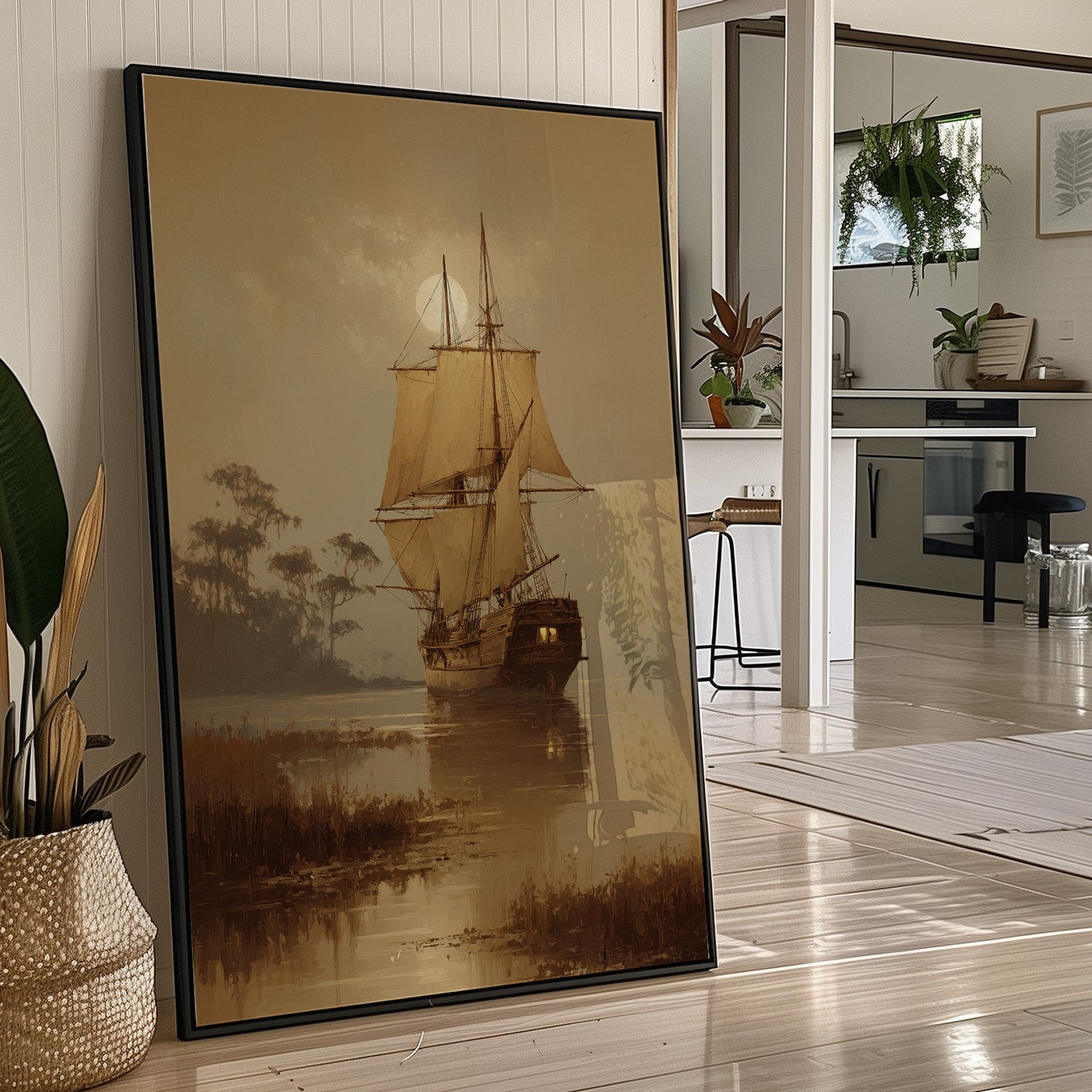 Amber Voyage Through Misty Harbor