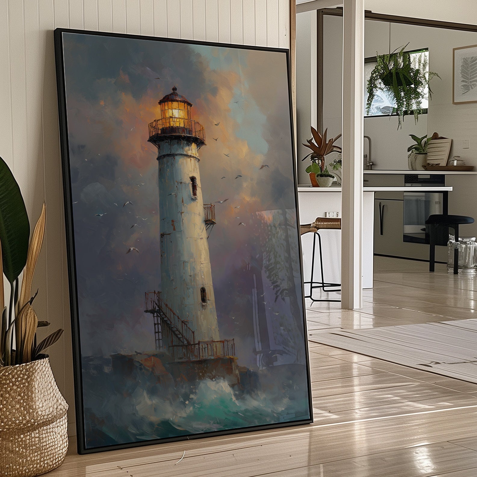 Illuminated Guardian Against Twilight Storm