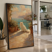 Mediterranean Guardian Basks in Coastal Light