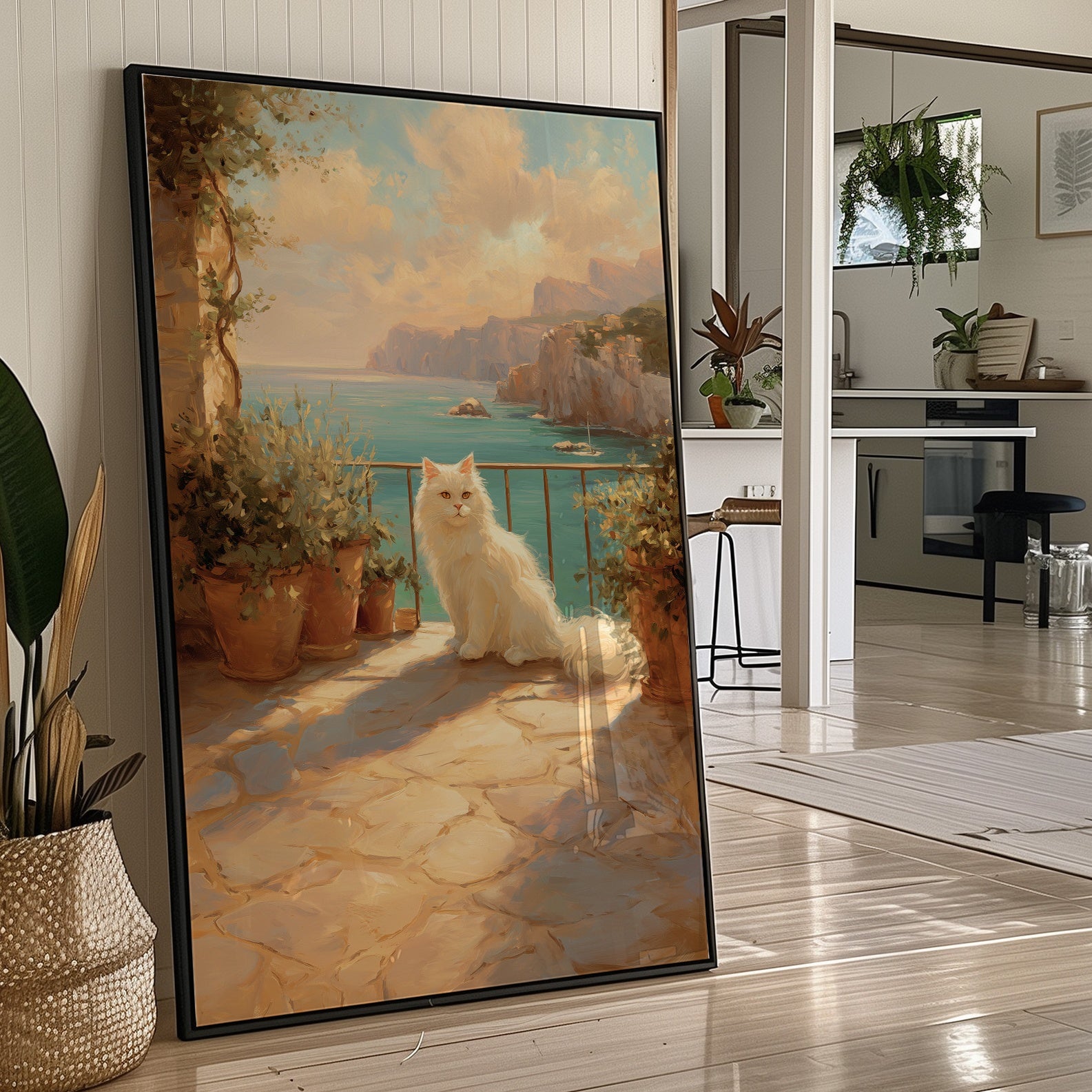 Mediterranean Guardian Basks in Coastal Light