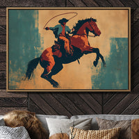 Rodeo Silhouette Dances Against Turquoise Sky