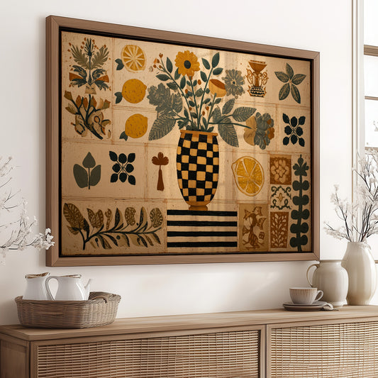 Checkered Vessel Holds Folk Garden Memories