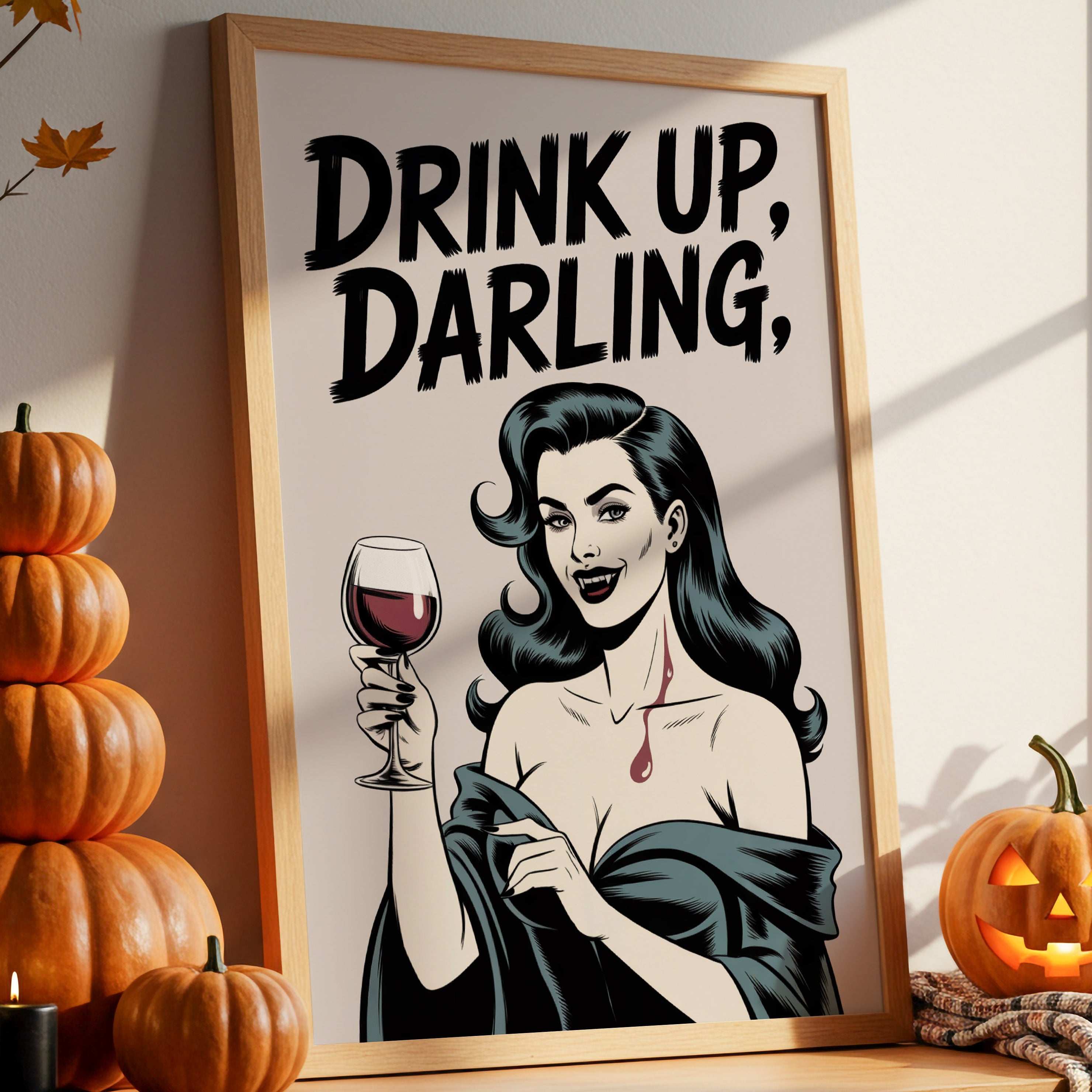 Vintage Vamp Toasts The Night