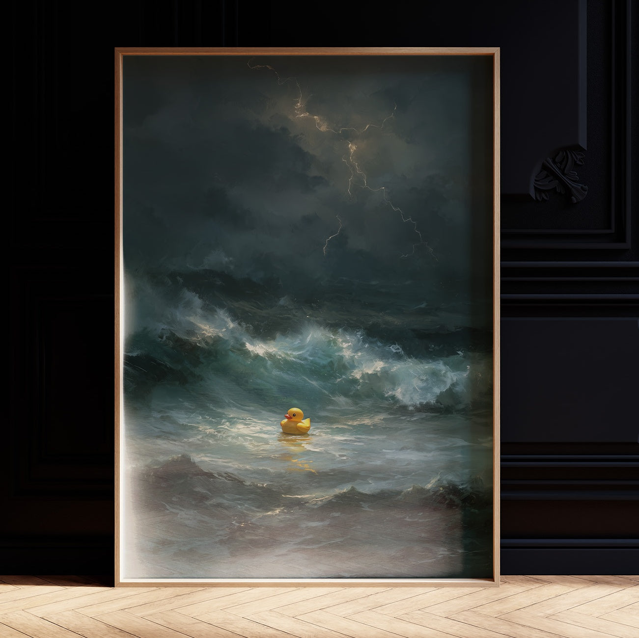 Tiny Yellow Against Raging Seas