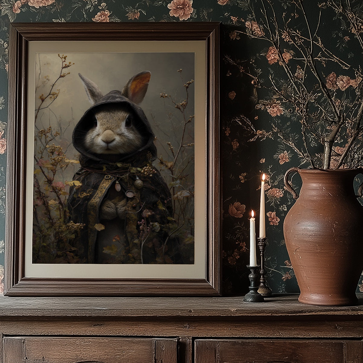 Forest Traveler In Velvet Cloak