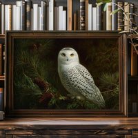 Arctic Sentinel Among Pine Boughs