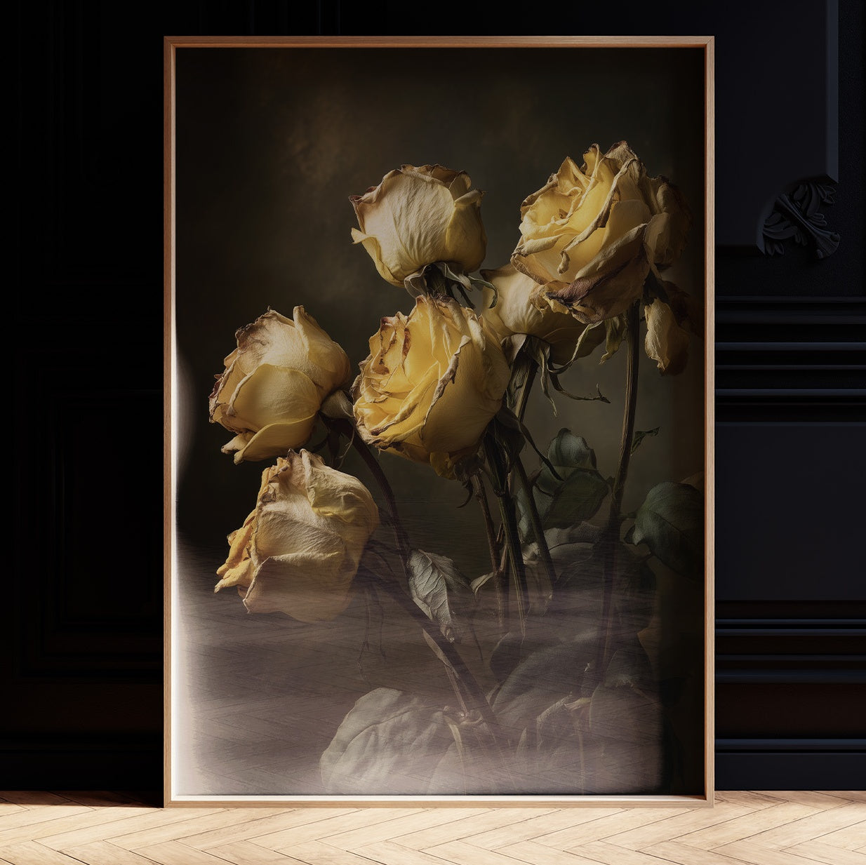 Faded Gold Against Midnight Walls