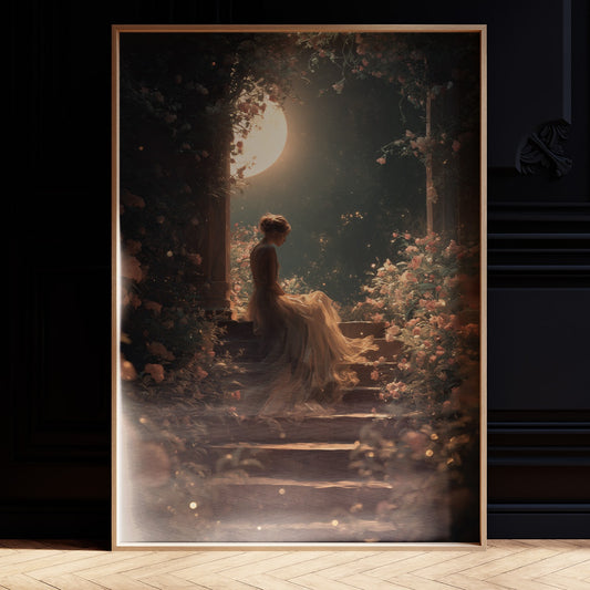 Moonlit Garden Beckons Solitude