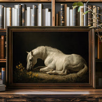 White Steed Among Wildflowers