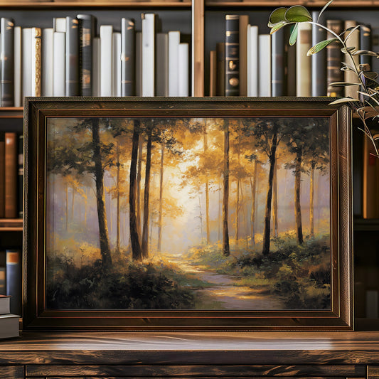 Forest Path Bathed In Light