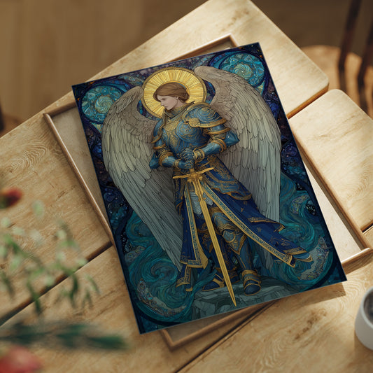 Celestial Warrior In Azure Tides