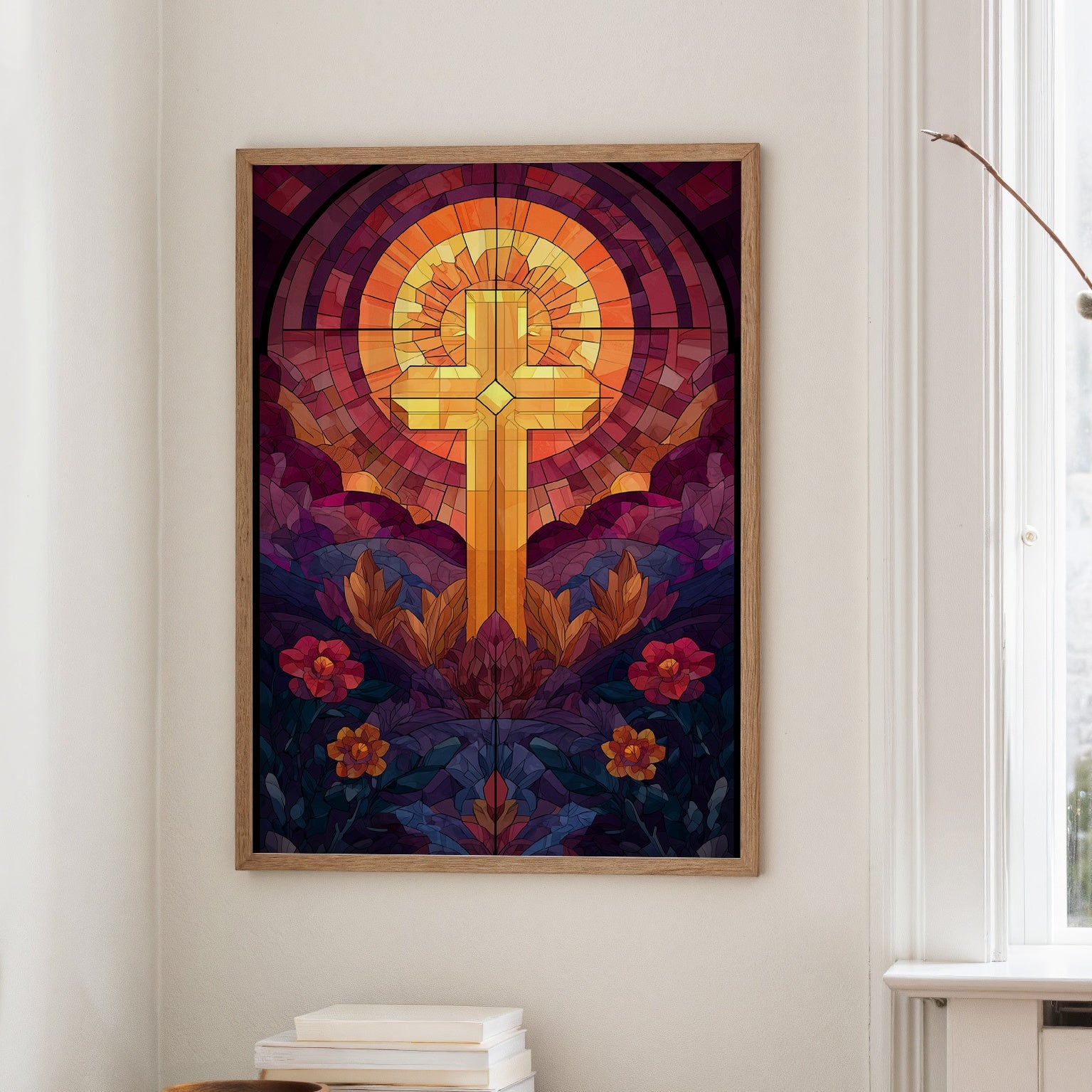 Sacred Light Among Garden Blooms