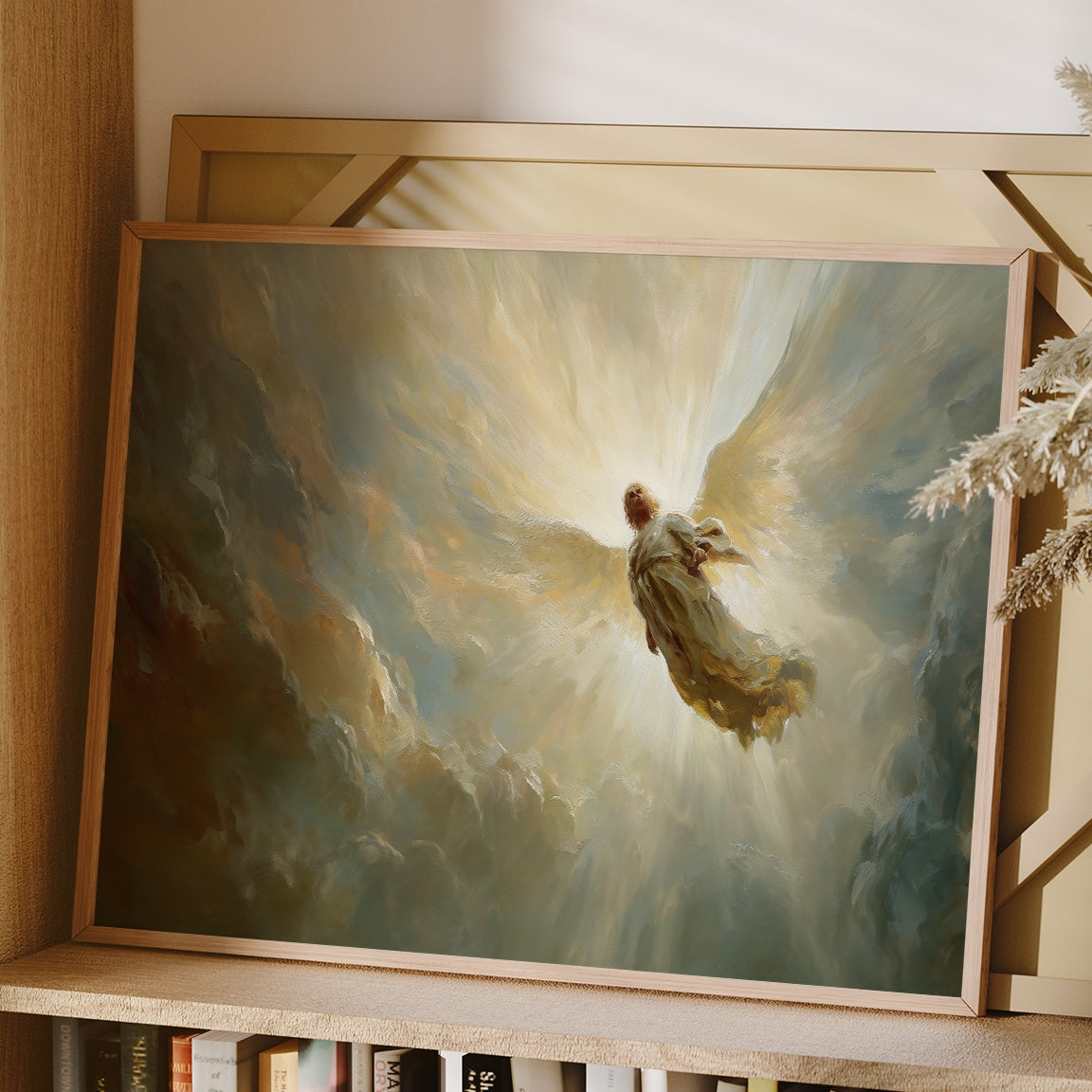 Celestial Ascension Through Radiant Light