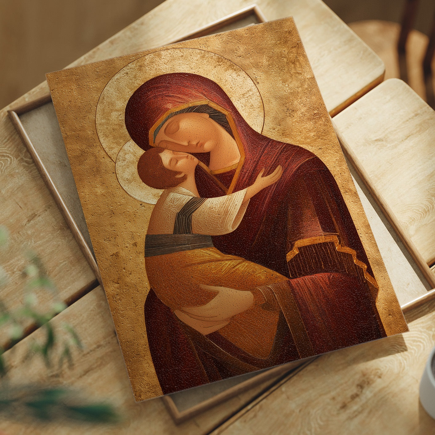 Sacred Embrace in Golden Radiance