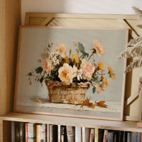 Woven Basket Cradles Peach Blooms