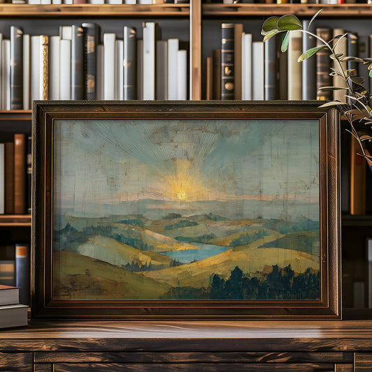 Dawn Breaks Over Rolling Hills