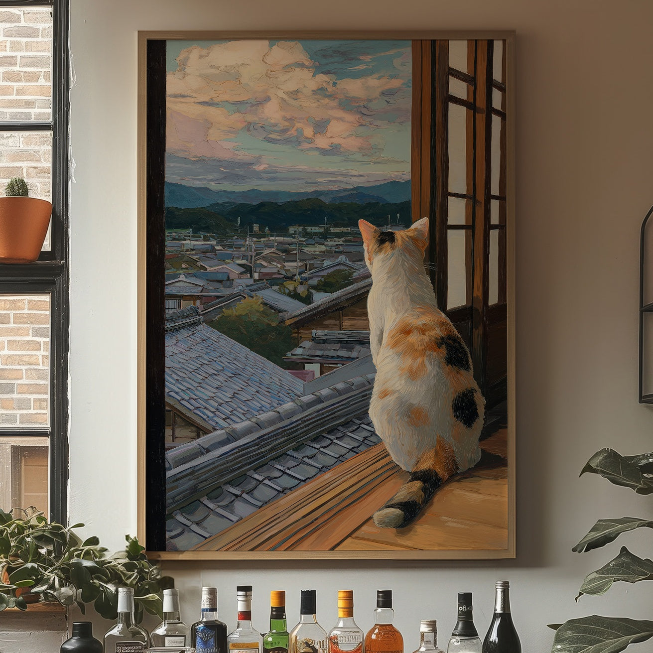 Calico Dreams On Window Ledge