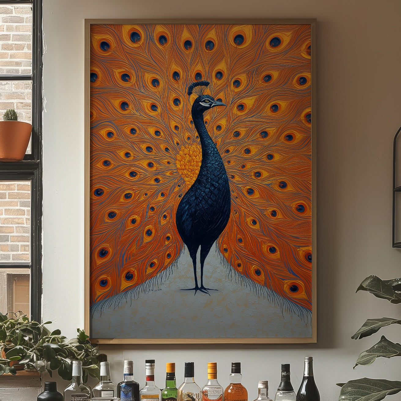 Proud Peacock Unfolds Golden Tales