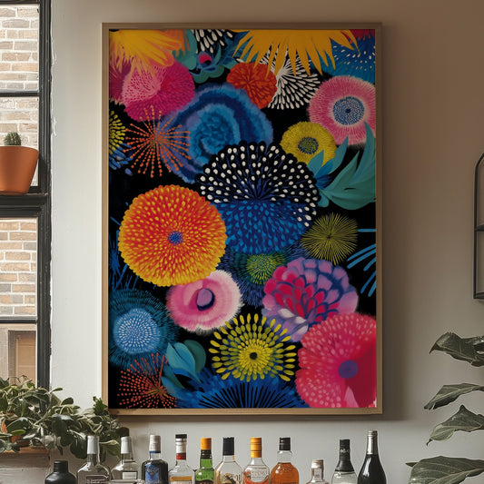 Tropical Blooms Dance At Midnight