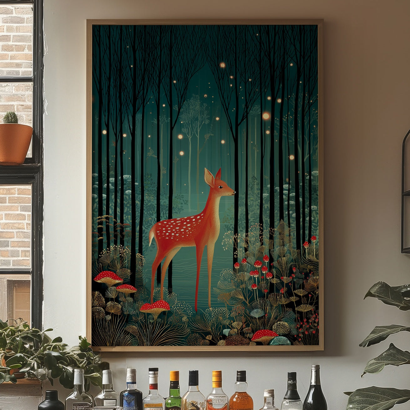 Fireflies Dance With Forest Fawn