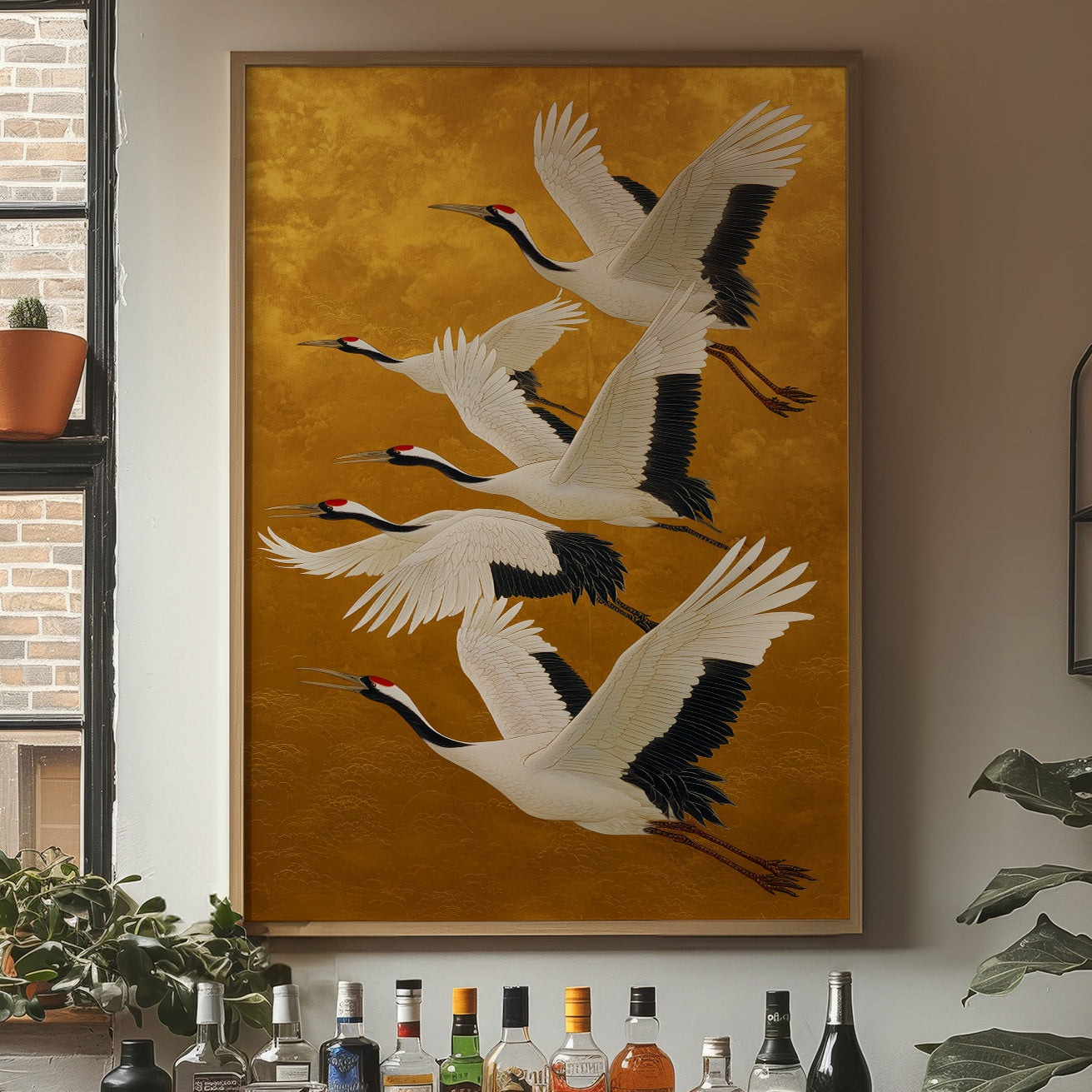 Cranes Dance In Golden Morning