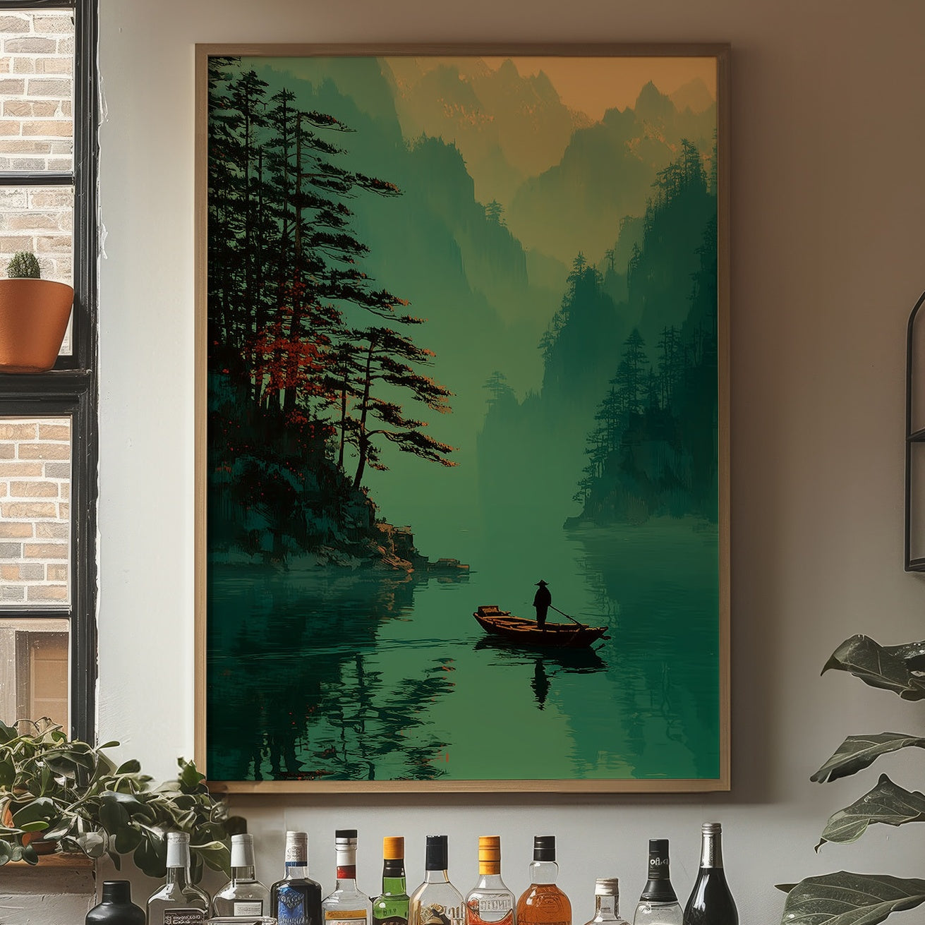 Lone Boatman Seeks Emerald Waters