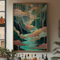 Golden Rain Falls On Turquoise Dreams