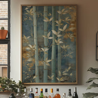 Bamboo Gardens Bathed In Moonlight