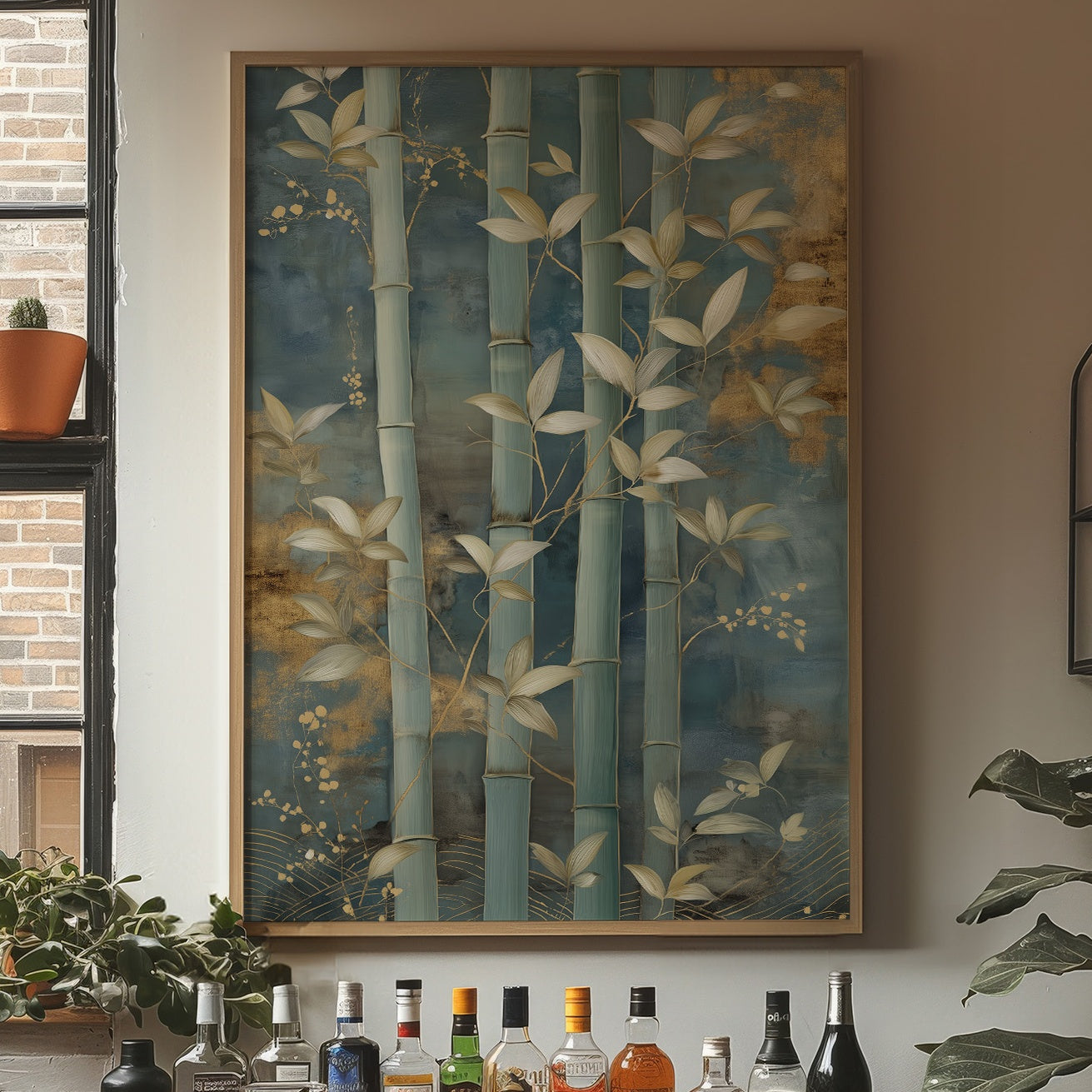 Bamboo Gardens Bathed In Moonlight