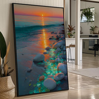 Turquoise Stones Catch Sunset's Fire