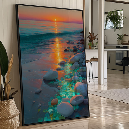 Turquoise Stones Catch Sunset's Fire