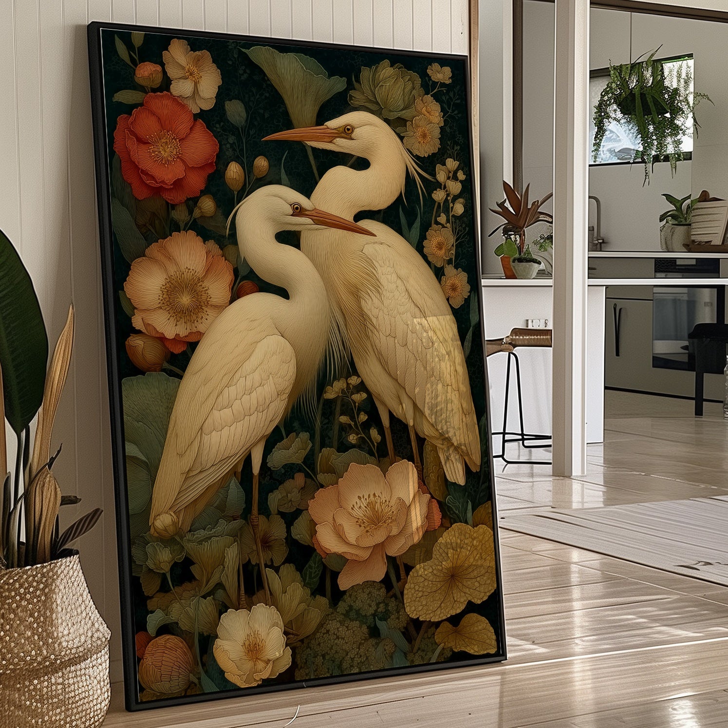 Herons Dance Among Garden Blooms