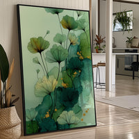 Jade Petals Dance In Watercolor