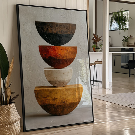 Stacked Bowls Above City Spirits