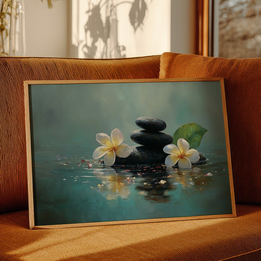 Plumeria Floats On Turquoise Waters